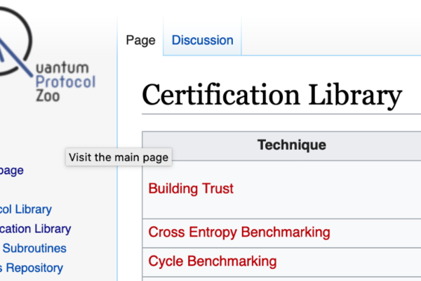 A screenshot of the Quantum Protocol Zoo Certification Library